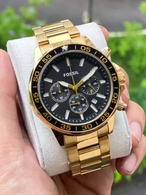 Fossil timepiece gold metal strap for men