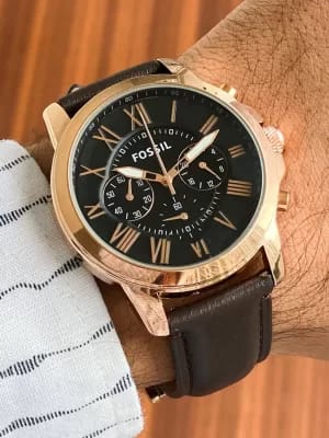 Fossil timepiece leather strap for men