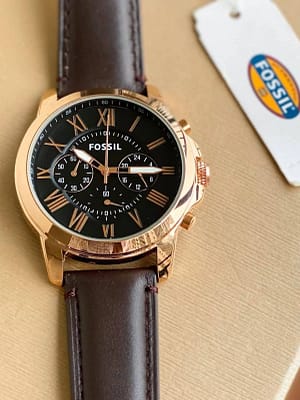 Fossil timepiece leather strap for men