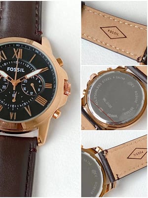 Fossil timepiece leather strap for men