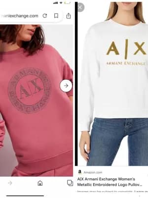 Armani Exchange sweatshirt for women exclusive showroom article