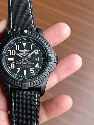 Breitling black wrist watch for men