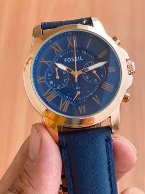 Fossil leather strap wrist watch for men