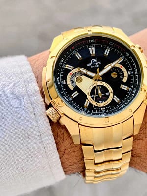 Tissot premium edifice EF535 gold wrist watch for men