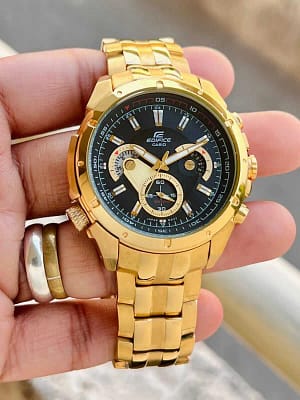 Tissot premium edifice EF535 gold wrist watch for men