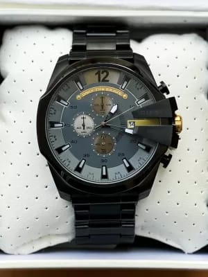 Diesel 10 bar mega silicon metal strap wrist watch for men