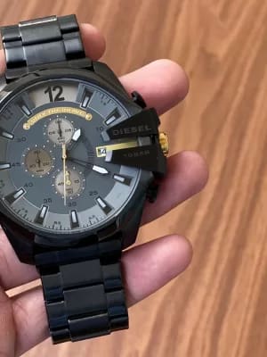 Diesel 10 bar mega silicon metal strap wrist watch for men