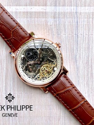 Pateke Philippe geneve brown leather strap wrist watch