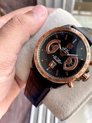 Tag Heuer Carrera calibre 17 leather strap wrist watch