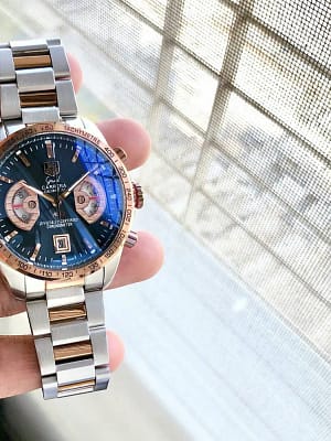 Tag Heuer Carrera calibre 17 metal chain wrist watch