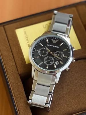Emporio Armani Men Black Dial Chronograph Watch AR2434I
