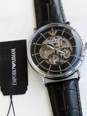 Emporio Armani Meccanico black strap Japan Original Machinery With Brand Box