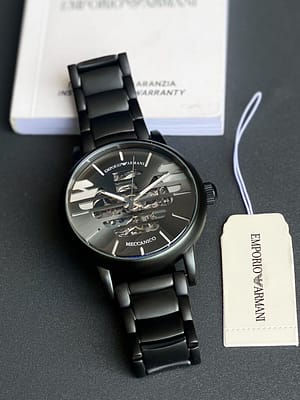 Emporio Armani brown strap automatic wrist watch