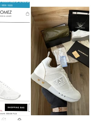 Emporio Armani white imported sneakers for men