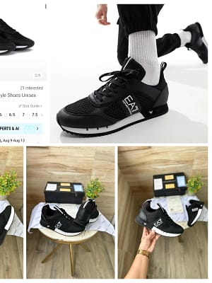 Emporio Armani black imported sneakers for men