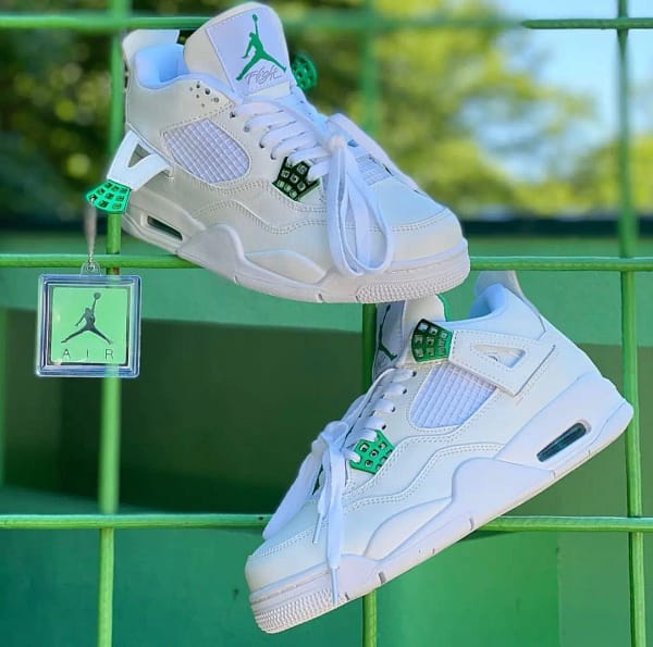 Nike Jordan Retro4 "Green metallic" basketball shoes