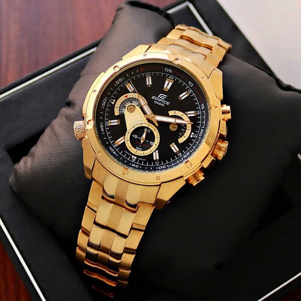 Tissot premium edifice EF535 gold wrist watch for men - Image 3