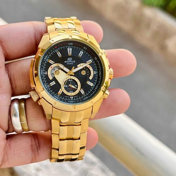 Edifice casio watch gold deals