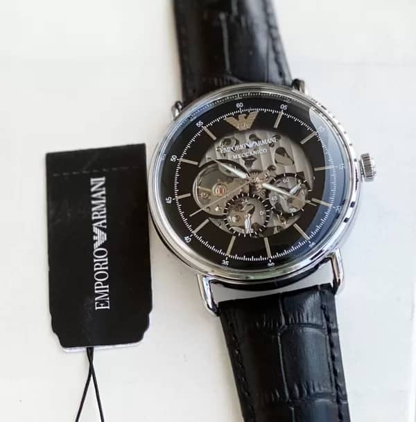 Emporio Armani Meccanico black strap Japan Original Machinery With Brand Box