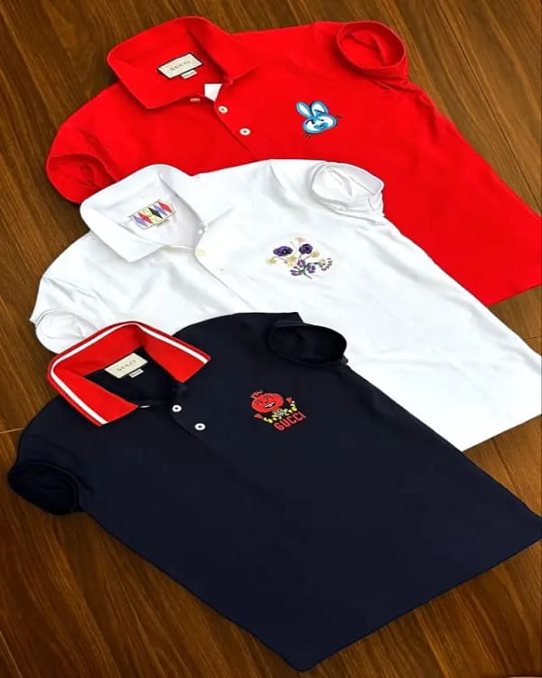 Gucci imported premium cotton polo tshirts for men - Image 2
