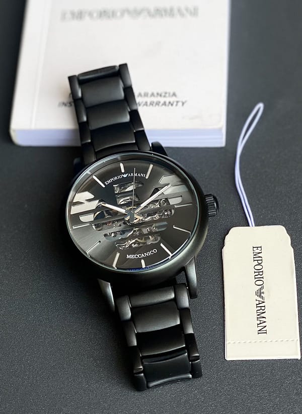 Emporio Armani brown strap automatic wrist watch